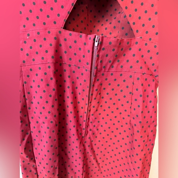 NWT Vintage Y2K Hell Bunny Vixen Dress Red Black Polka Dot Retro Pinup S-M - Picture 7 of 12